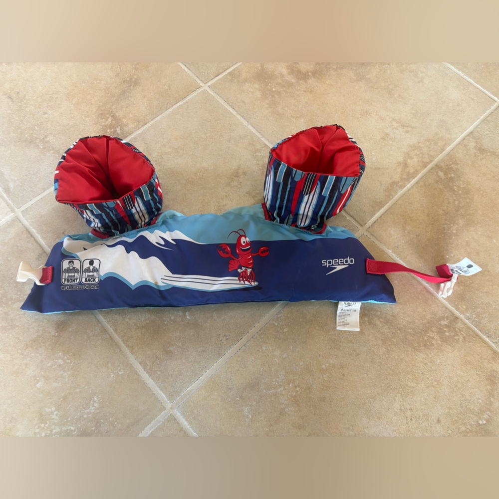 Speedo Kids Blue Navy Red Lobster Swim Float Vest